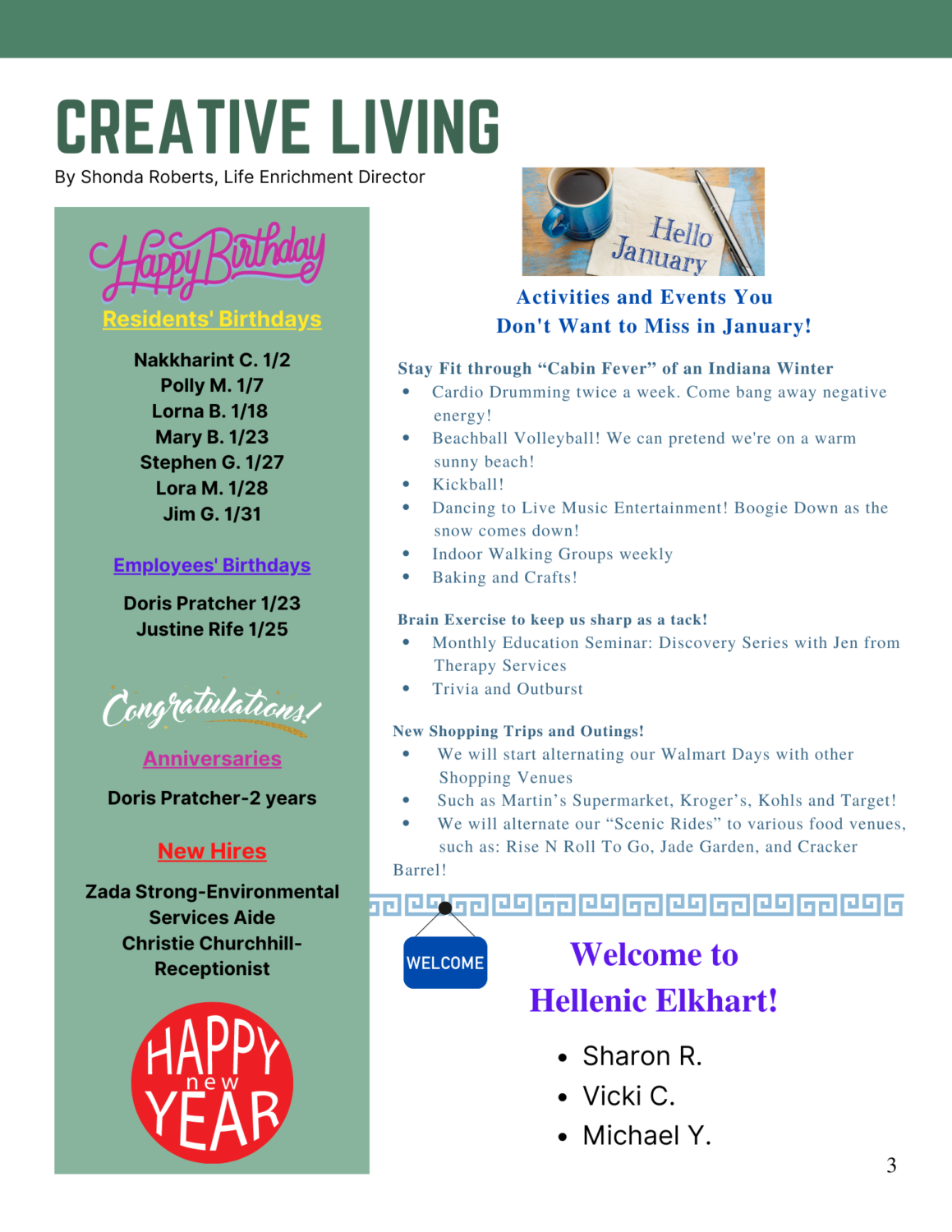 Hellenic Happenings January 2022 Newsletter, page 3